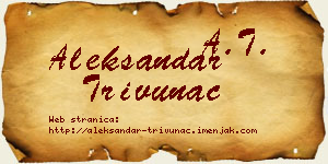 Aleksandar Trivunac vizit kartica